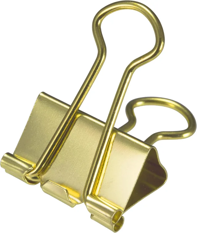 Assorted-Size Gold Binder Clips — view 4